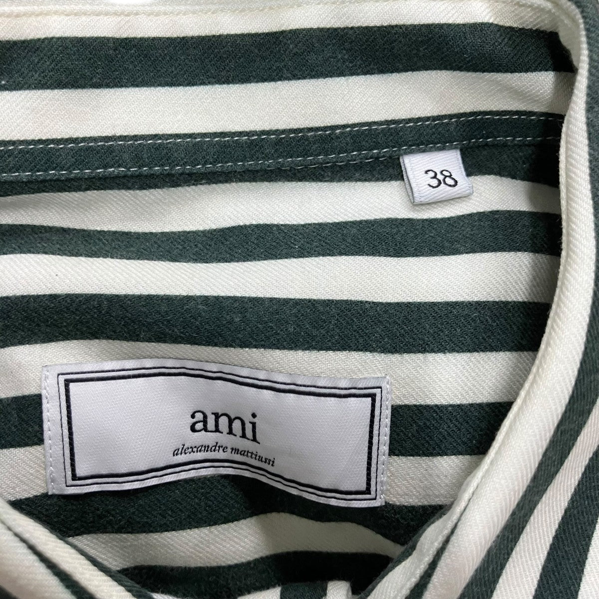 AMI Alexandre Mattiussi ストライプシャツ 古着・中古-5枚目のアイテム画像