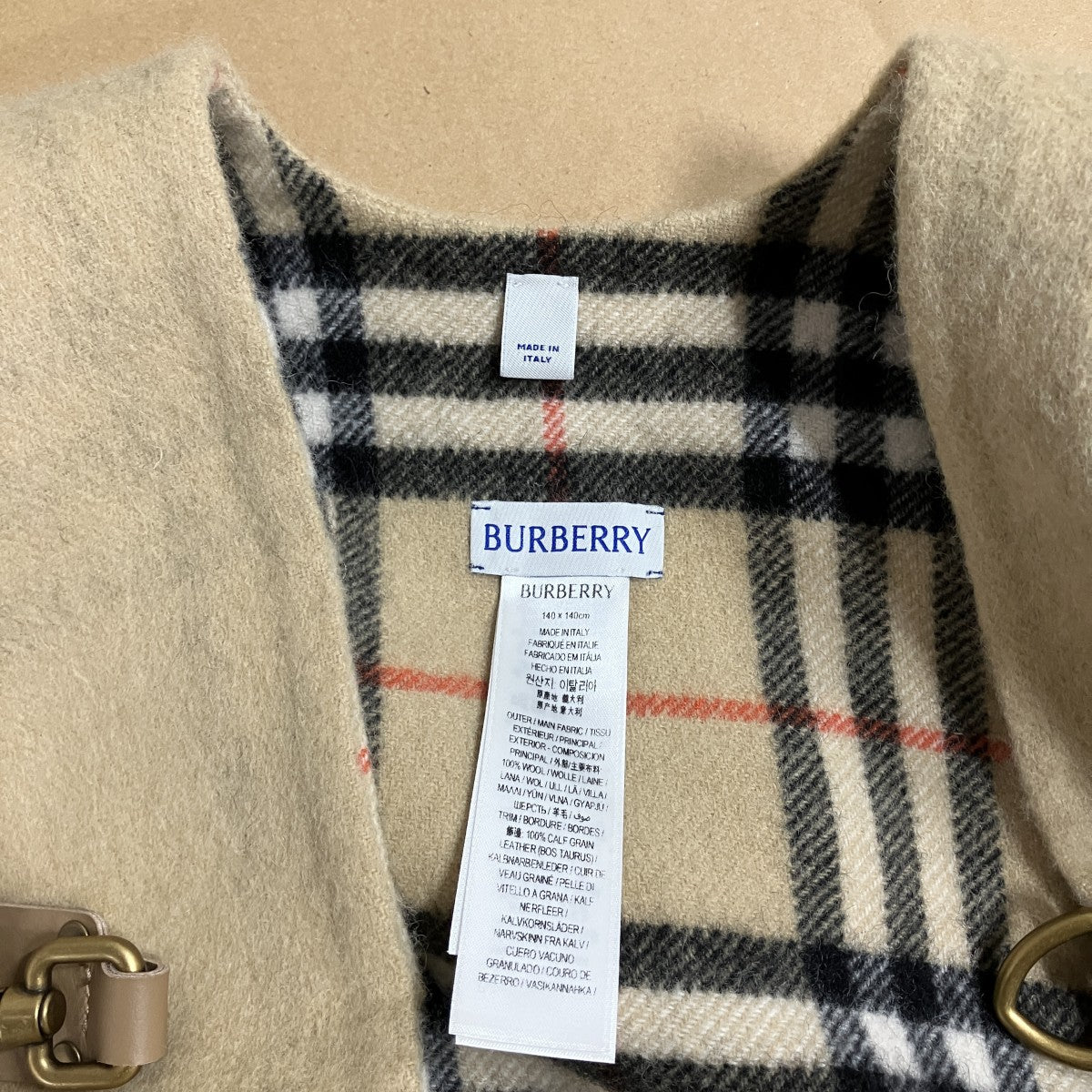 BURBERRY ノヴァチェックウールケープ 古着・中古-5枚目のアイテム画像