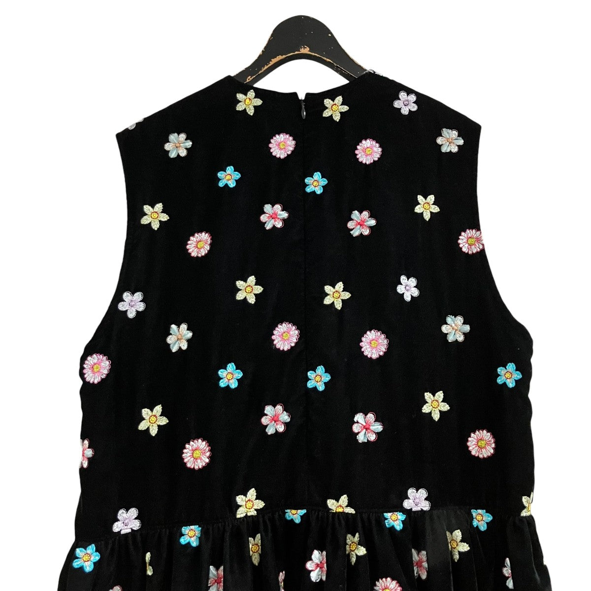 TAO COMME des GARCONS 25AWベロアフラワーエンブロイダリーノースリーブワンピース ドレスTP-O004 古着・中古-4枚目のアイテム画像