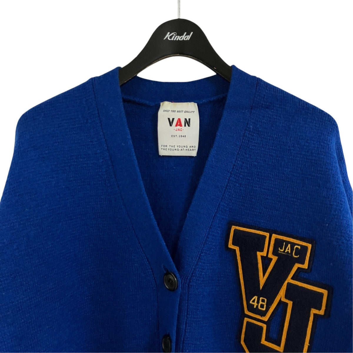 VAN JAC×INSCRIRE パッチウールカーディガン 古着・中古-2枚目のアイテム画像