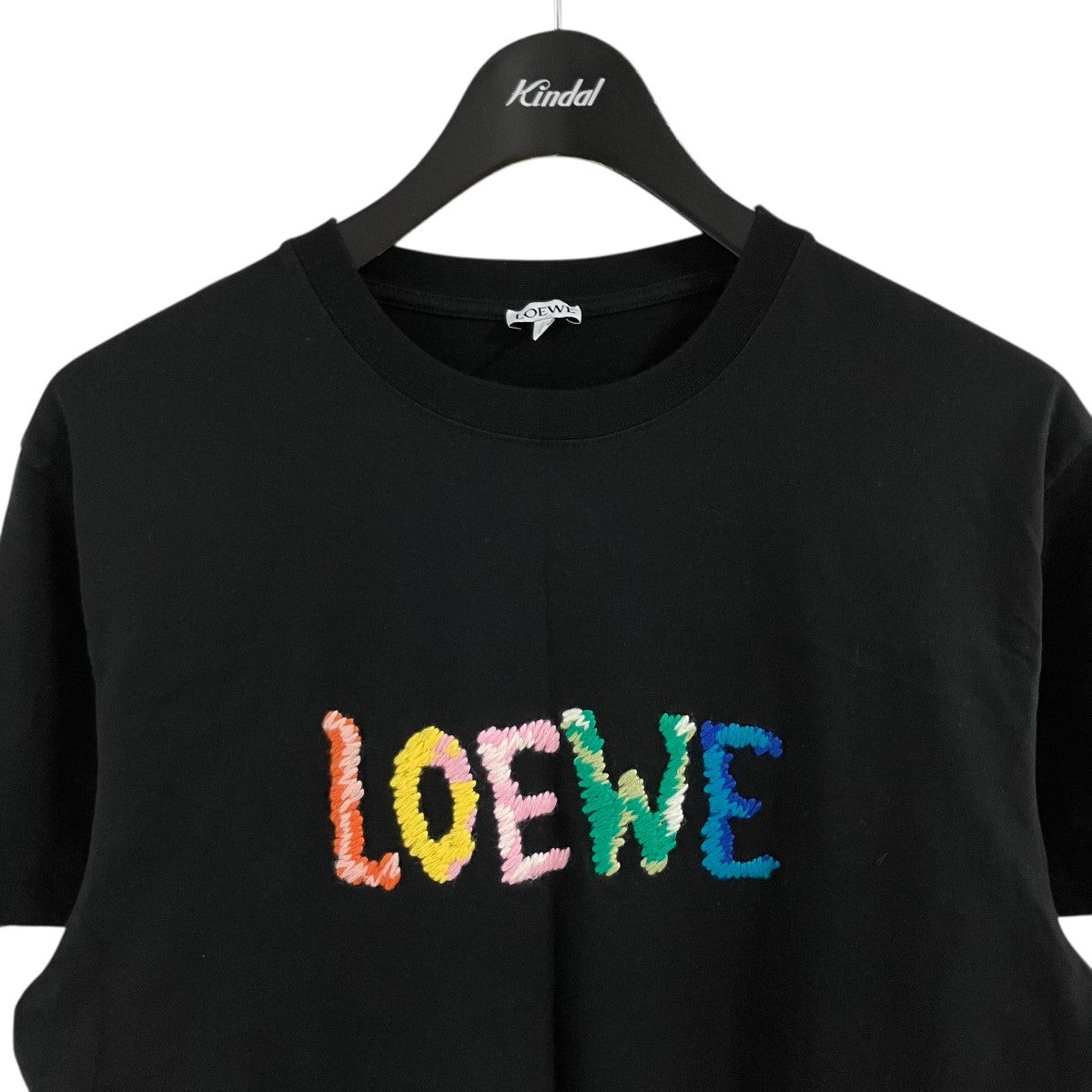 LOEWE(ロエベ) ロゴステッチTシャツ H526Y22XBF ブラック×マルチカラー