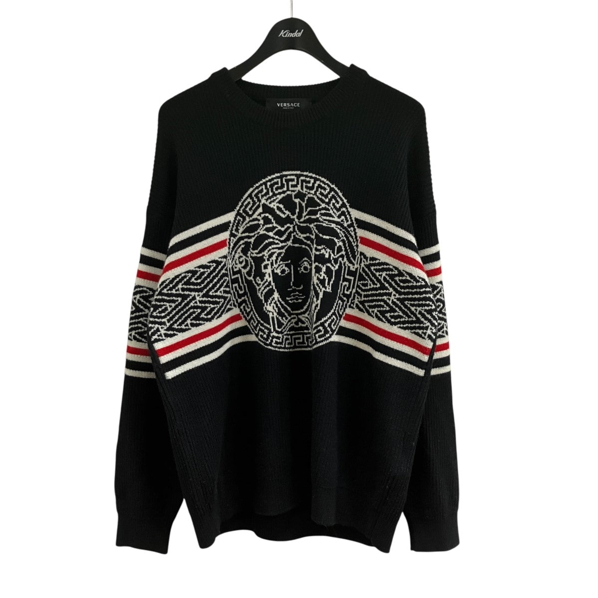 VERSACE メデューサジャカードクルーネックセーター 古着・中古-1枚目のアイテム画像
