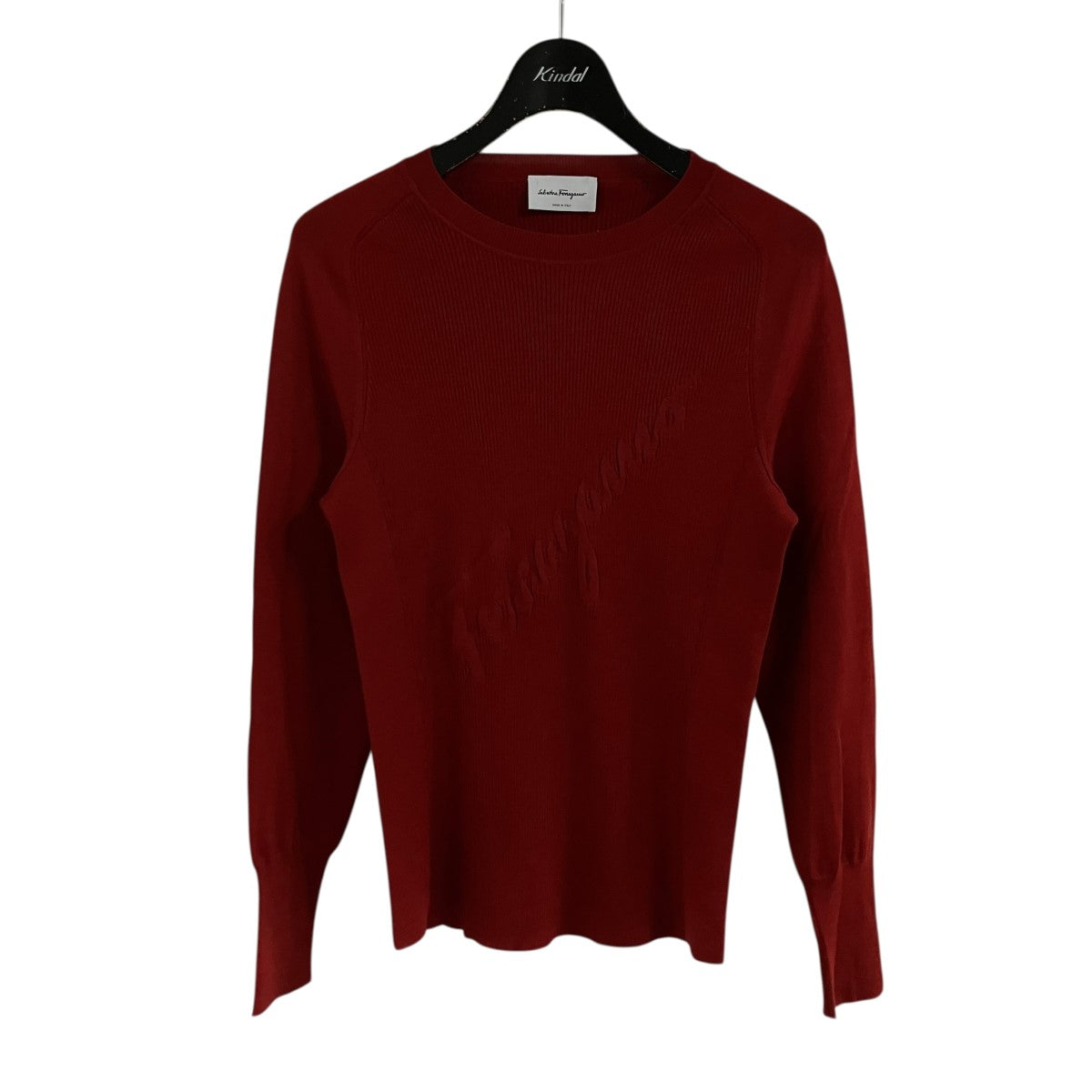 Salvatore Ferragamo ロゴリブニット 古着・中古-1枚目のアイテム画像