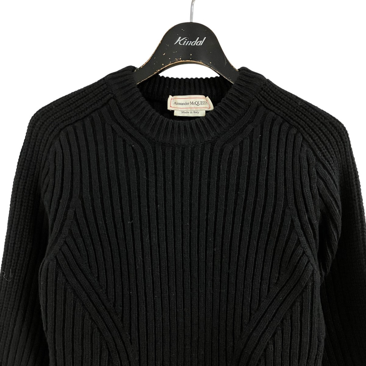 ALEXANDER McQUEEN ペプラムヘム立体リブニットセーター 古着・中古-2枚目のアイテム画像