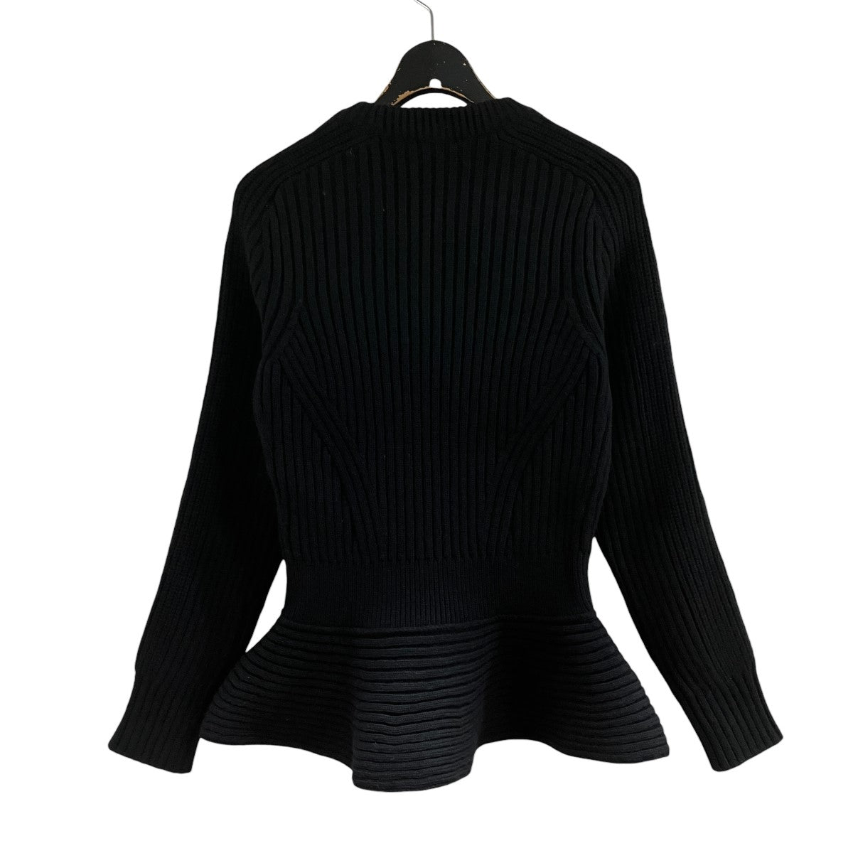 ALEXANDER McQUEEN ペプラムヘム立体リブニットセーター 古着・中古-3枚目のアイテム画像