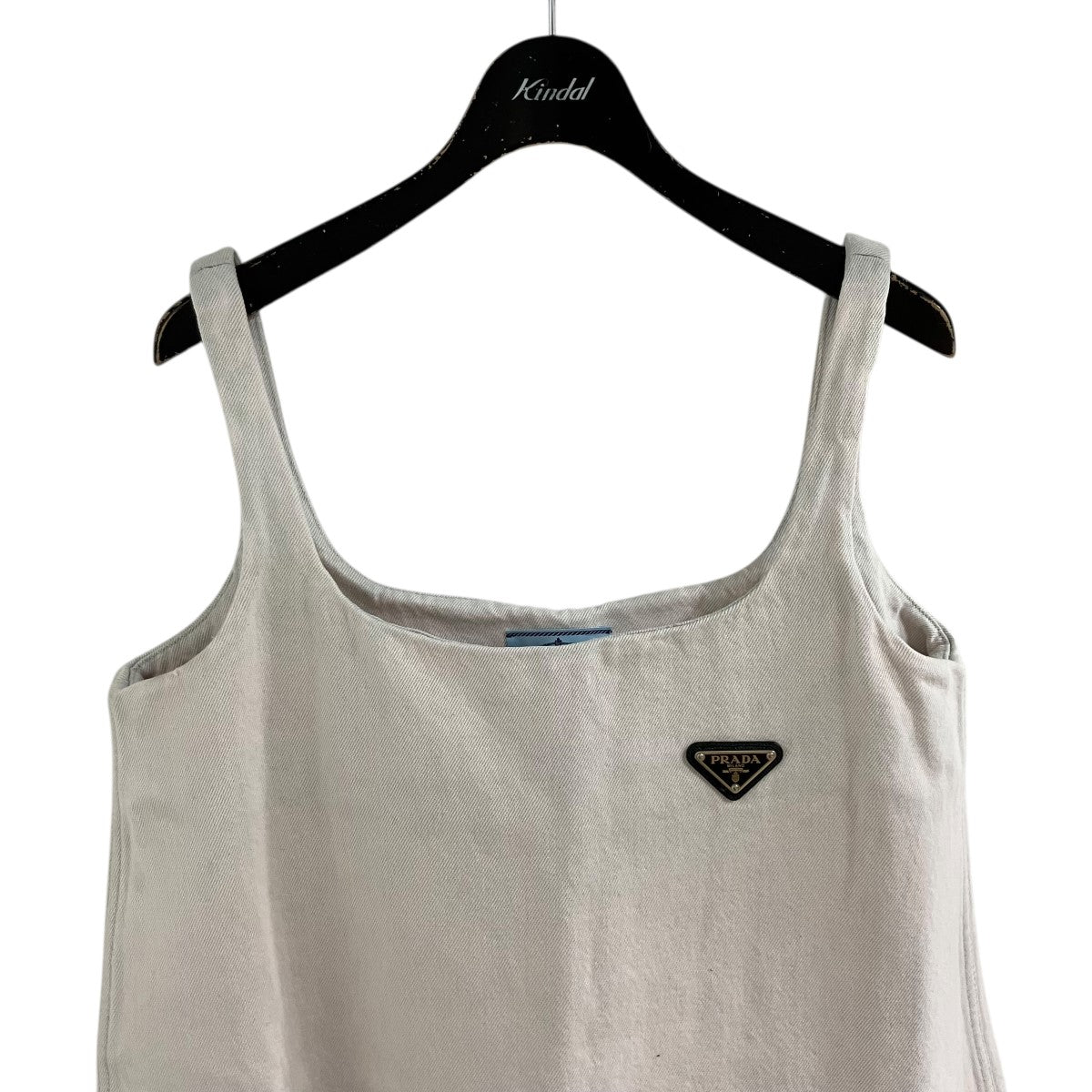PRADA(プラダ) 三角プレート付デニムミニドレス GFA122 アイボリー