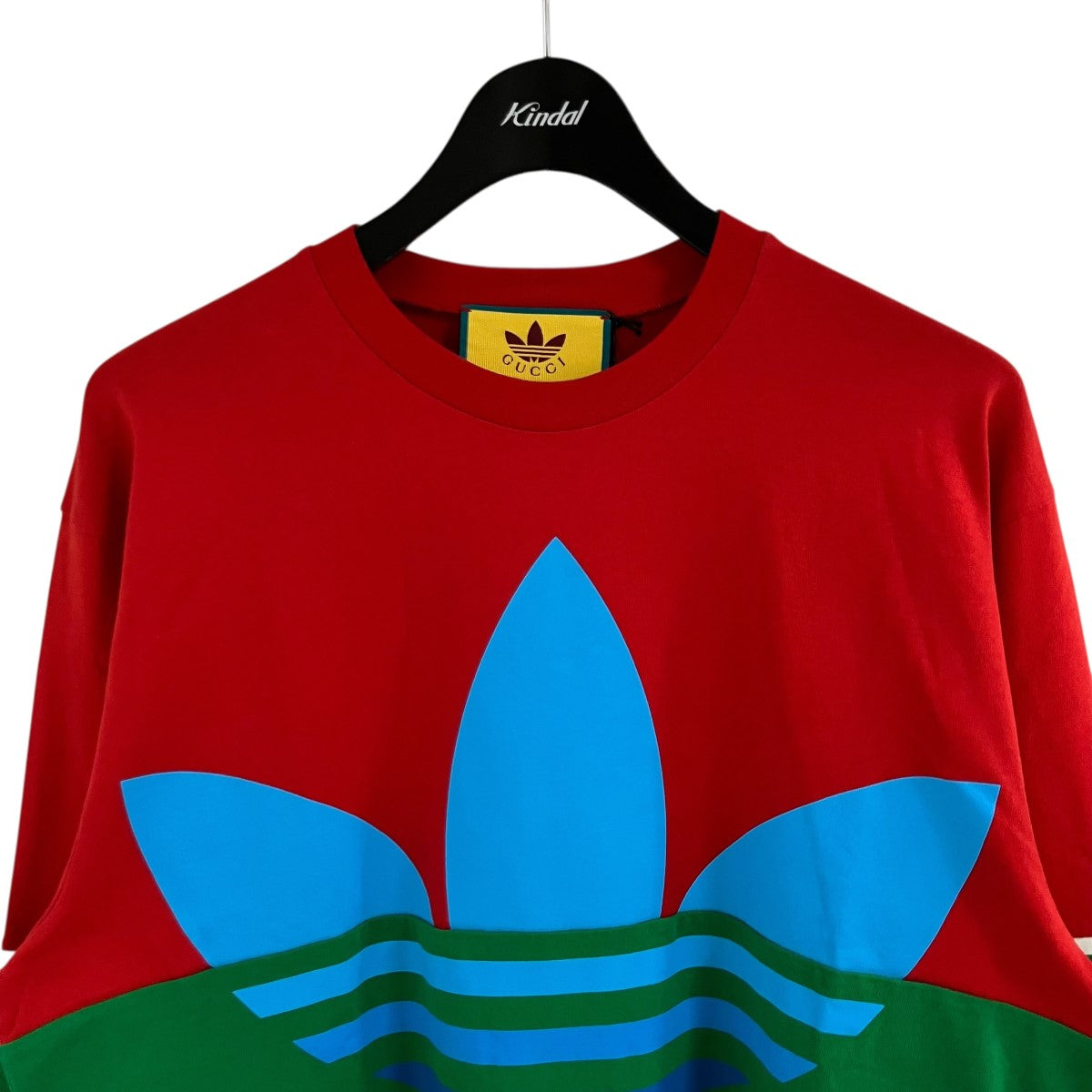 GUCCI×adidas ロゴロングスリーブTシャツ 722947 レッド×グリーン