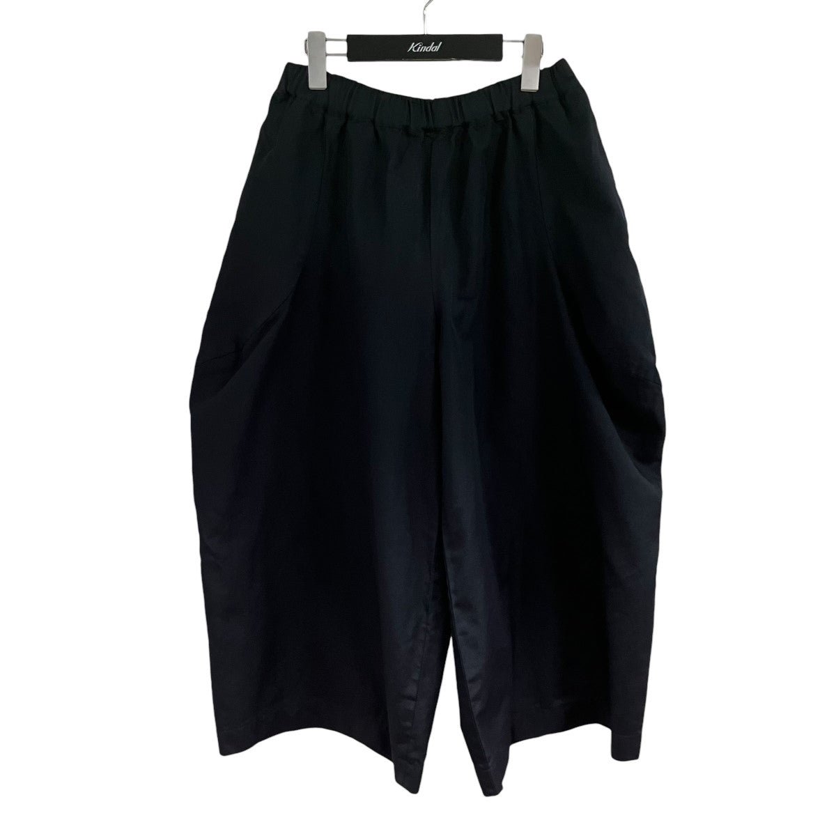 ポリエステル縮絨ワイドクロップドパンツ