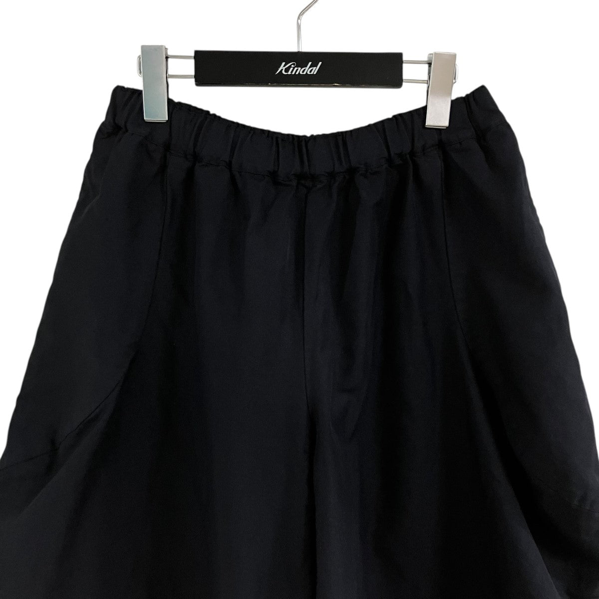 ポリエステル縮絨ワイドクロップドパンツ