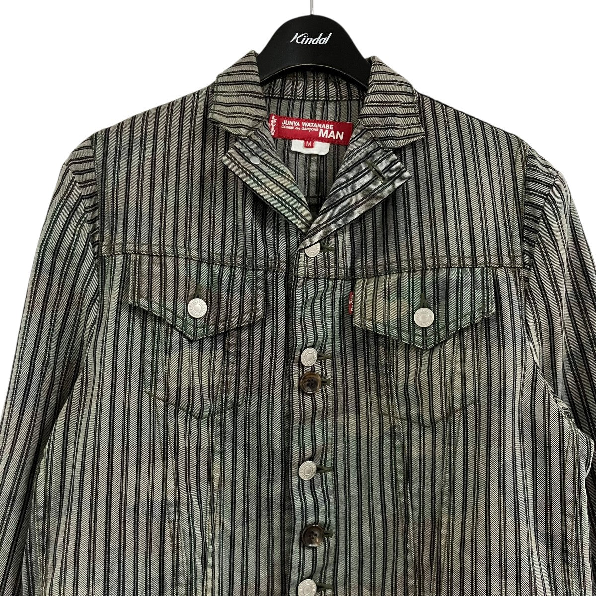 JUNYA WATANABE CdG MAN×LEVI’S カモフラージュ柄 ストライプ テーラード ジャケット 古着・中古-2枚目のアイテム画像