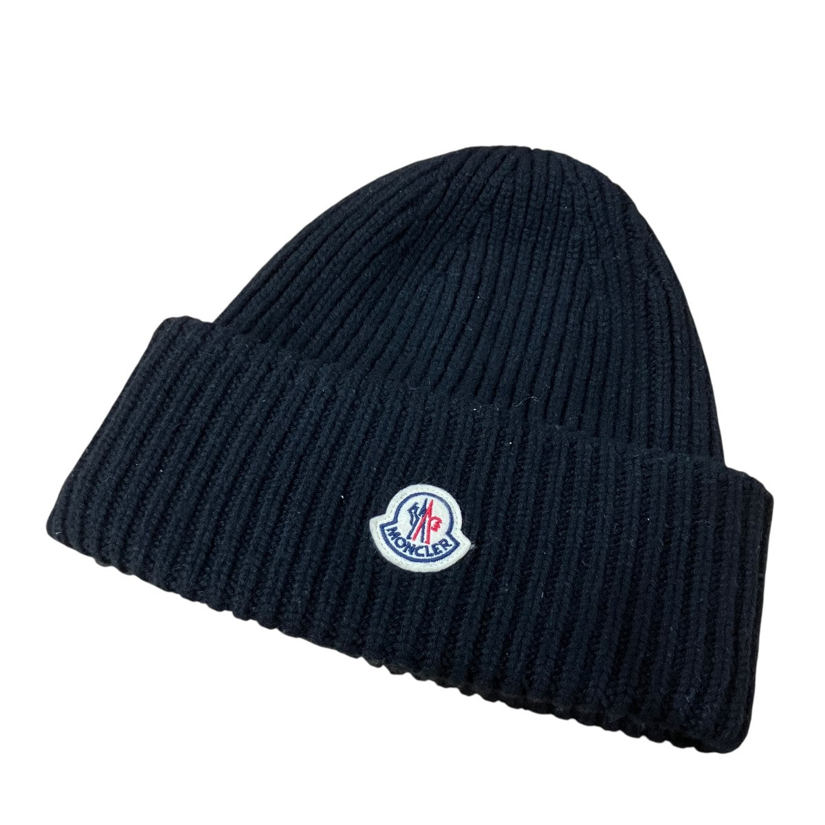 MONCLER ウールカシミアロゴニット帽 古着・中古-1枚目のアイテム画像