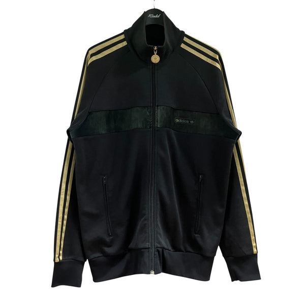 ✨新品✨  00’s 万国旗タグ ジャージ 上下セット 黒金 XL adidas(アディダス) 00s 万国旗タグ スウェード切り替えトラック