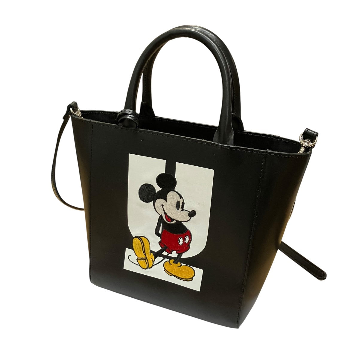 UNDERCOVER×Disney キャラクター刺繍2WAYレザーショルダーバッグ 古着・中古-1枚目のアイテム画像
