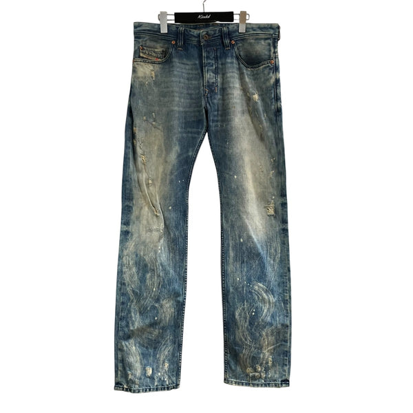 DIESEL ディーゼル VIKER 008Ⅱクラッシュデニム W30 DIESEL(ディーゼル) クラッシュ加工デニムパンツ WASH0886P インディゴ