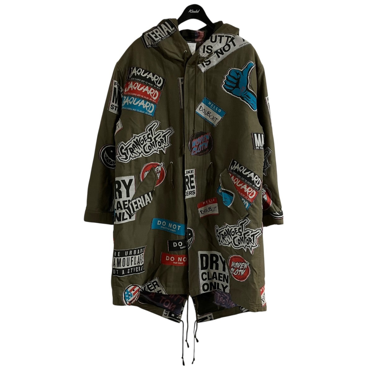 doublet ステッカープリントモッズコート 古着・中古-1枚目のアイテム画像