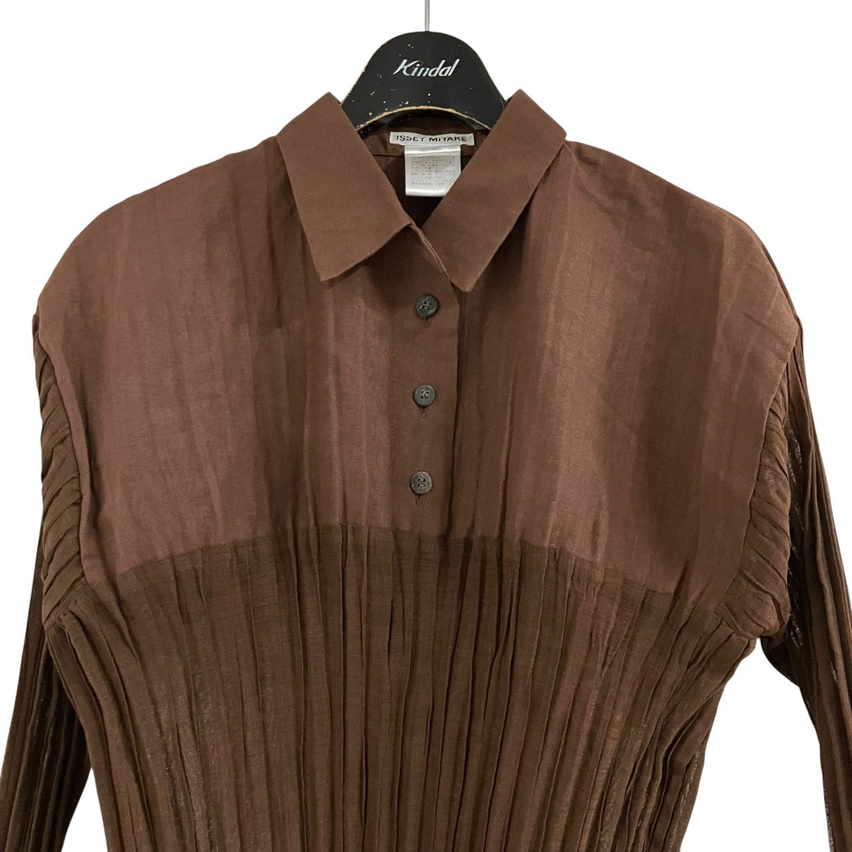 ISSEY MIYAKE シアープリーツドッキングシャツブラウス 古着・中古-2枚目のアイテム画像