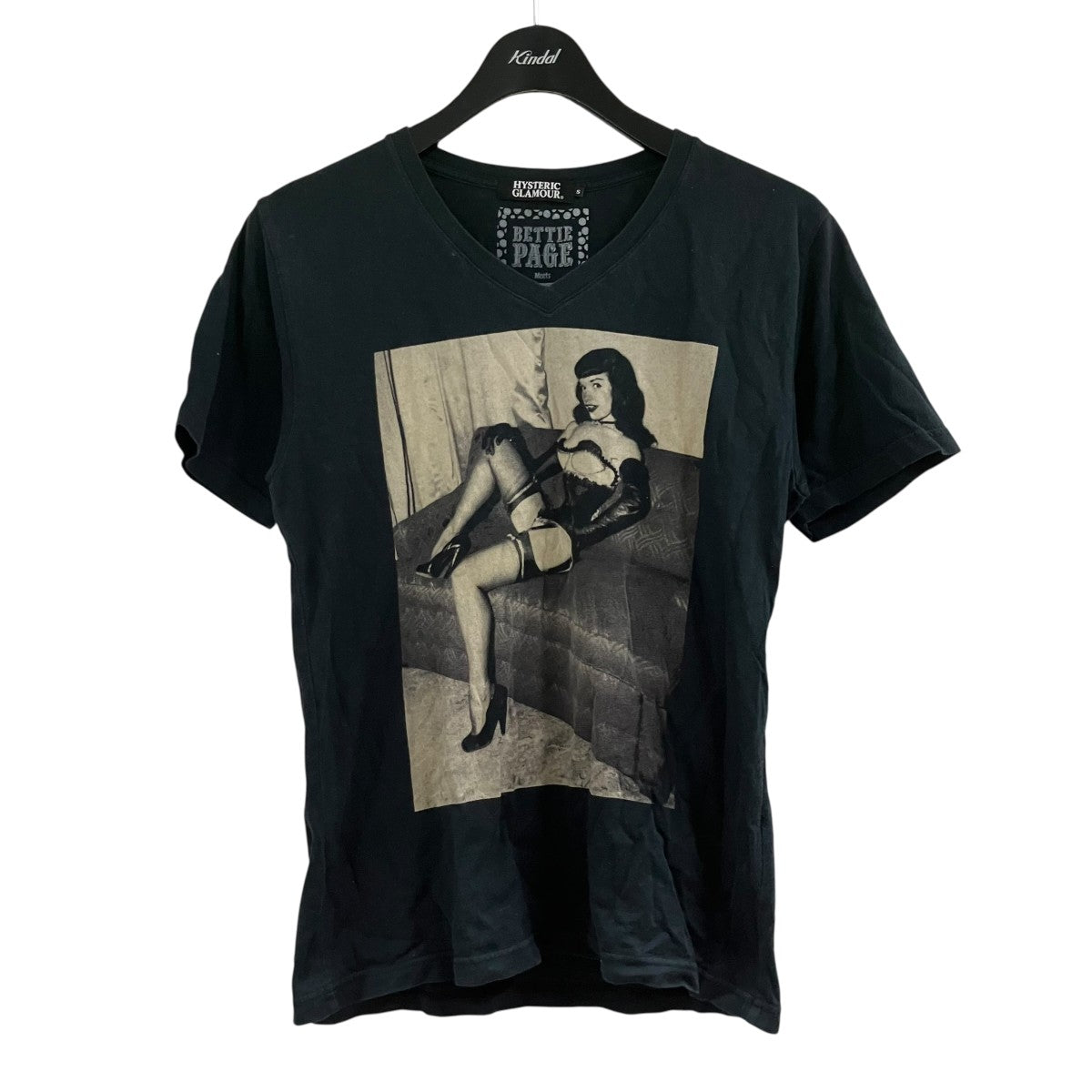 Hysteric Glamour VネックプリントTシャツ4CT-5591 古着・中古-1枚目のアイテム画像
