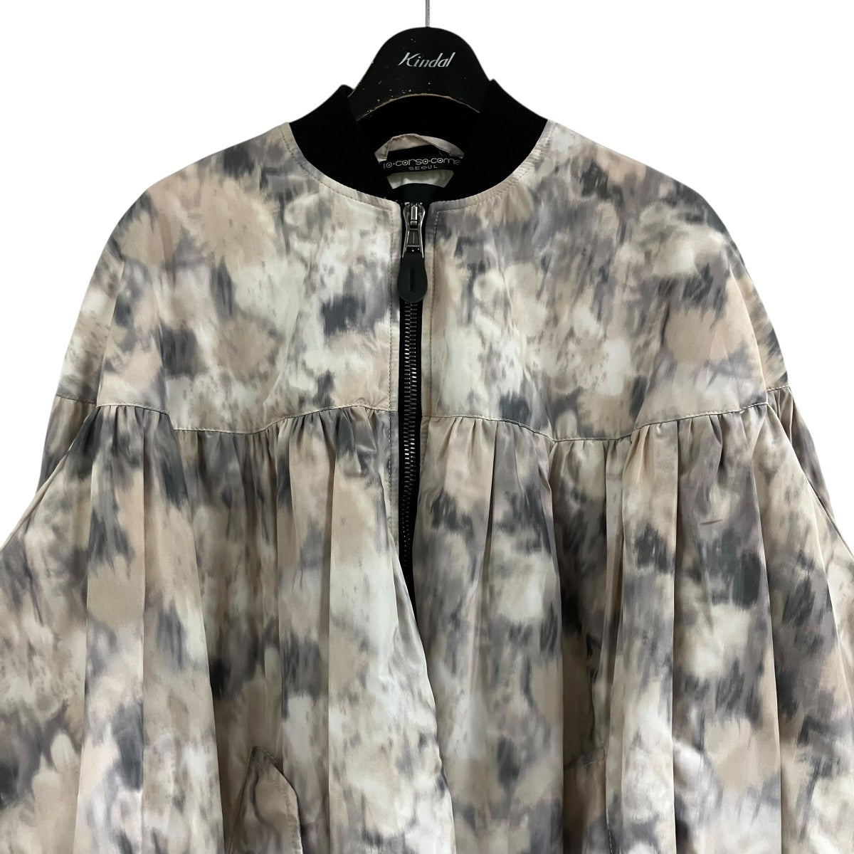RAF SIMONS ナイロンプリントギャザーボンバージャケット 古着・中古-2枚目のアイテム画像