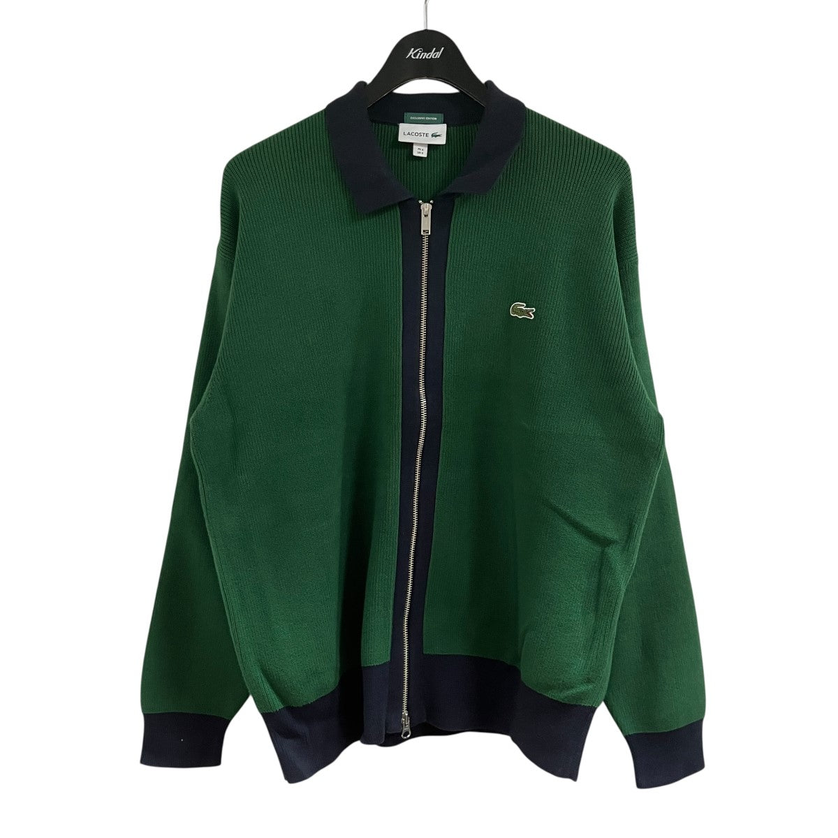 LACOSTE バイカラーニットジャケット 古着・中古-1枚目のアイテム画像