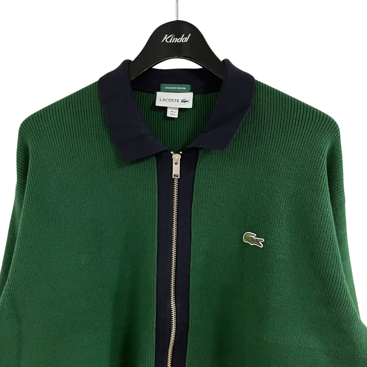 LACOSTE バイカラーニットジャケット 古着・中古-2枚目のアイテム画像