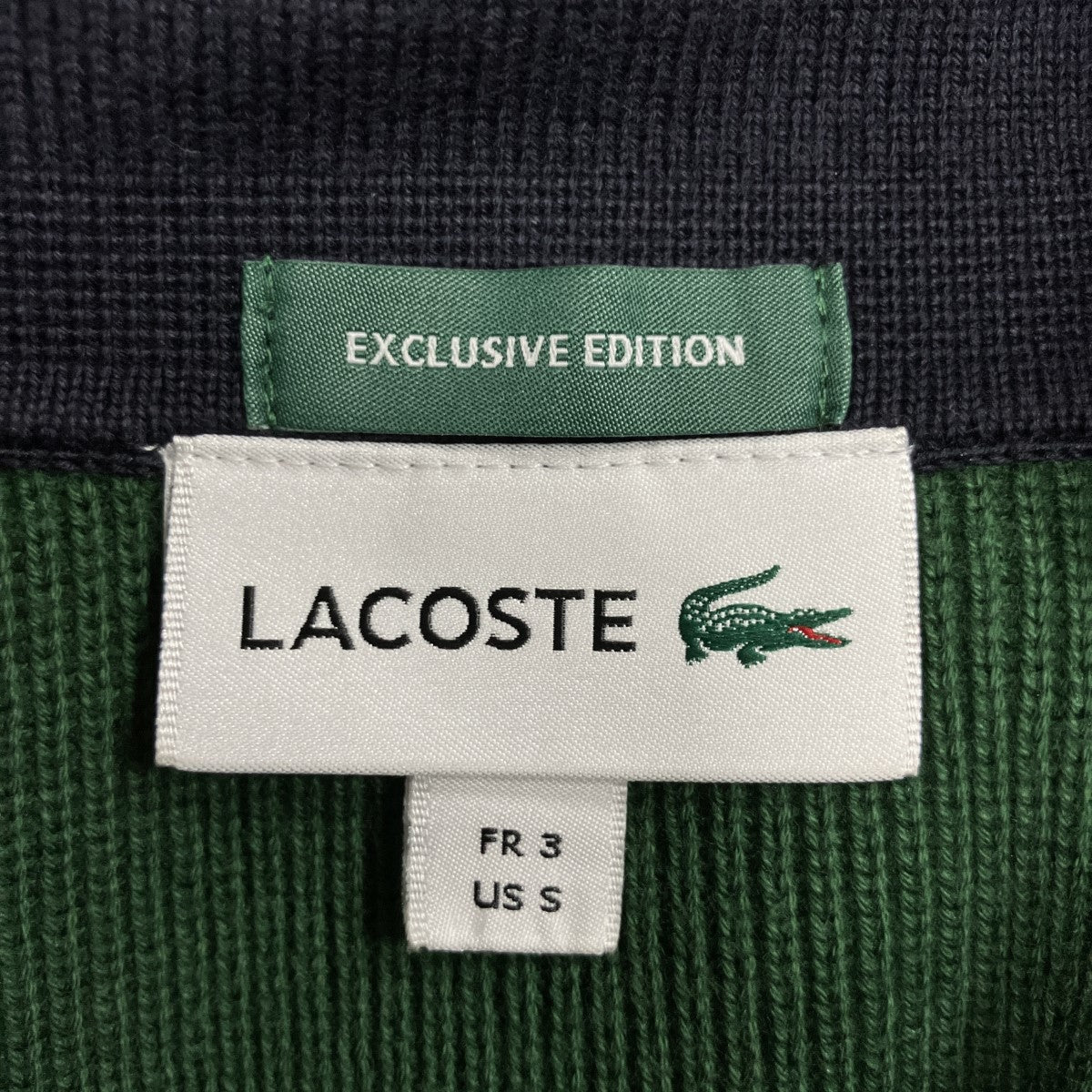 LACOSTE バイカラーニットジャケット 古着・中古-5枚目のアイテム画像
