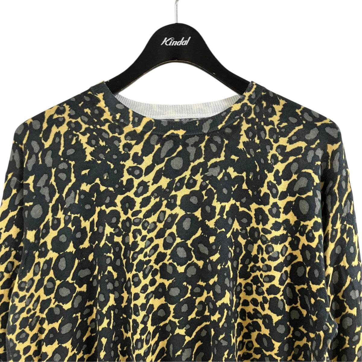stussy×WALES BONNER レオパードクルーネックニット セーター 古着・中古-2枚目のアイテム画像