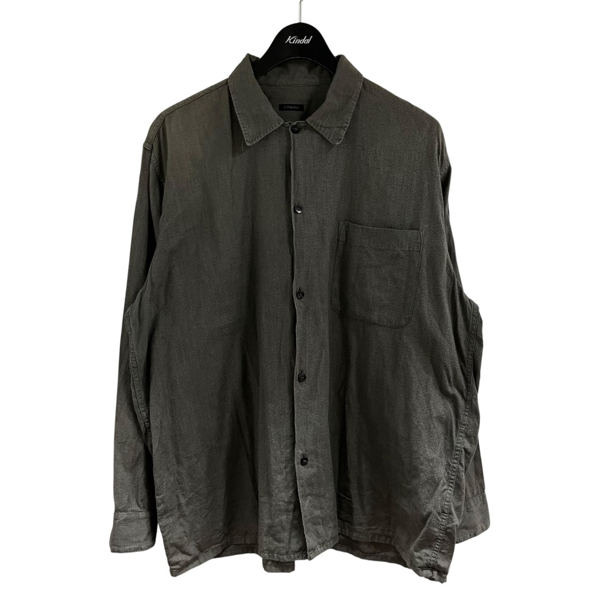 COMOLI ヨリ杢 オープンカラーシャツ 古着・中古-1枚目のアイテム画像