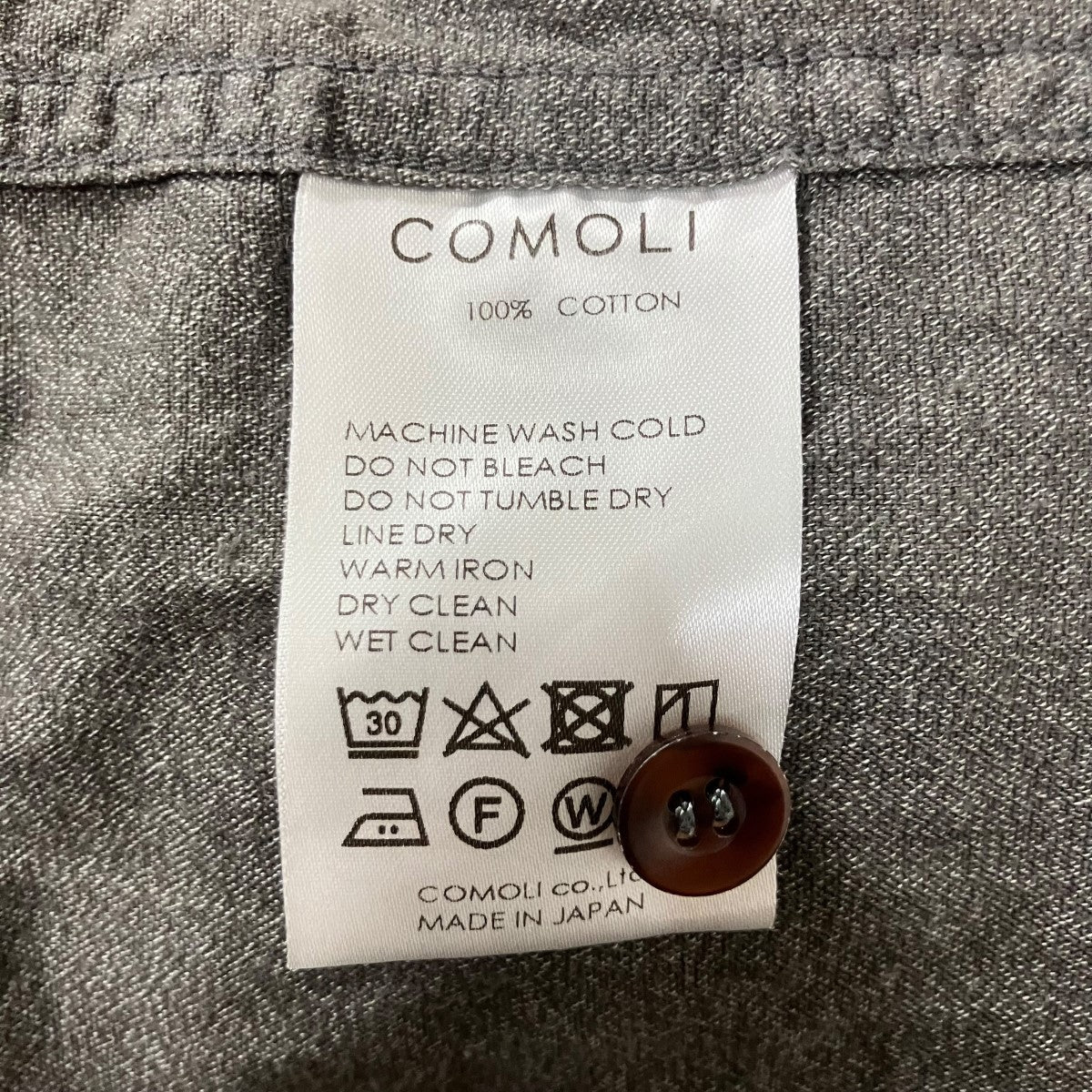 COMOLI ヨリ杢 オープンカラーシャツ 古着・中古-7枚目のアイテム画像