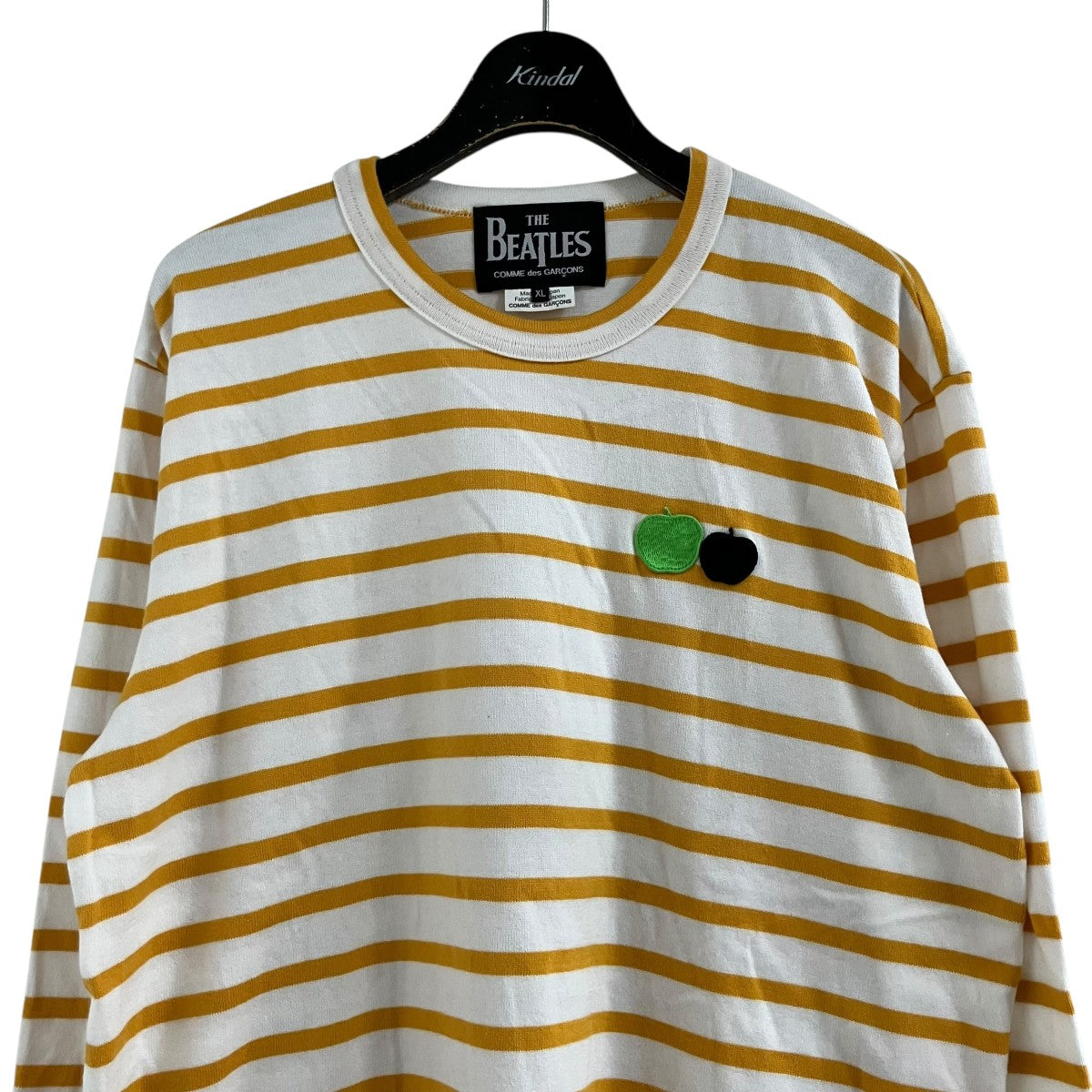 COMME des GARCONS×THE BEATLES ボーダーカットソー 古着・中古-2枚目のアイテム画像