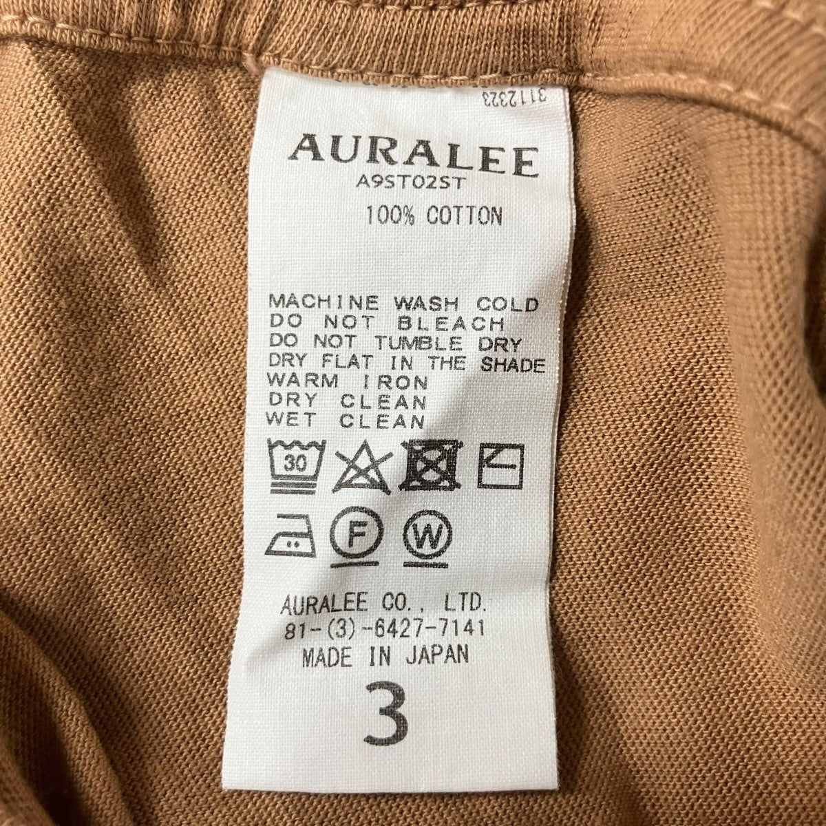 AURALEE クルーネックTシャツ 古着・中古-6枚目のアイテム画像