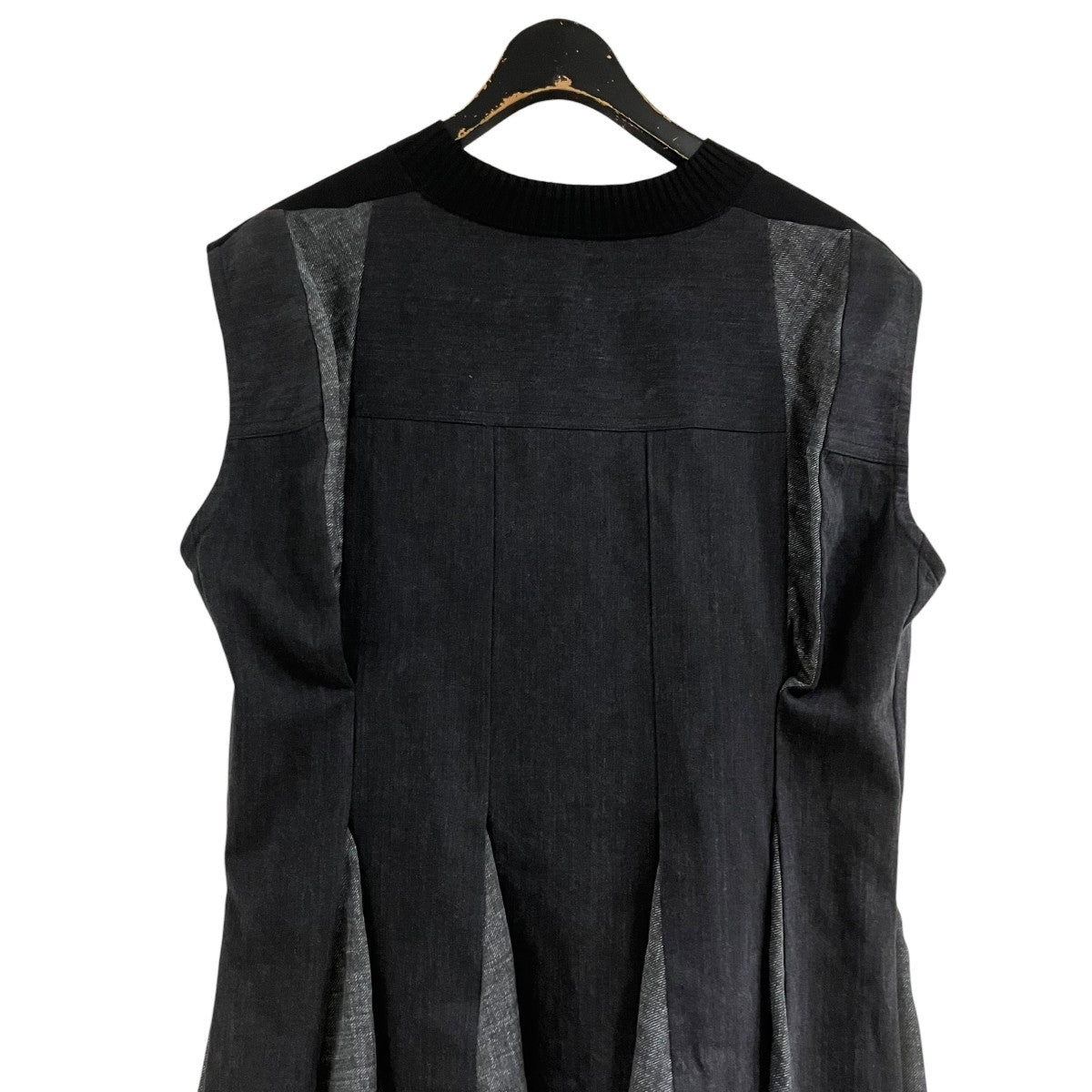 sacai デニム ニットノースリーブワンピース 古着・中古-4枚目のアイテム画像