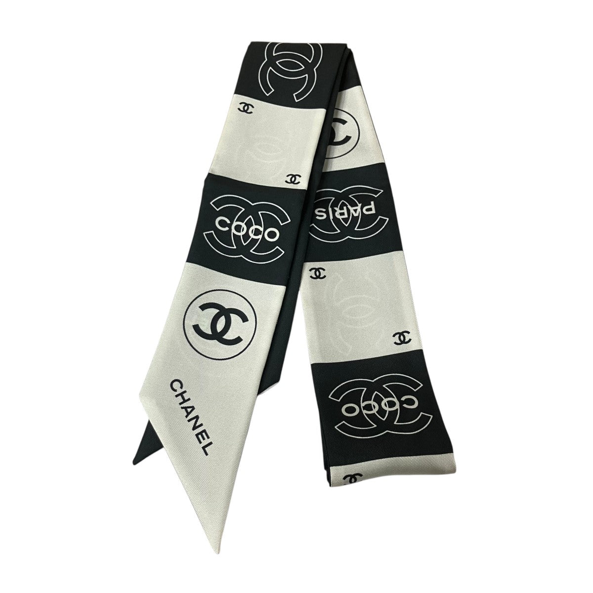 スカーフ　CHANEL CHANEL スカーフ ネイビー ホワイト シルク | MixTHINKS（ミックス