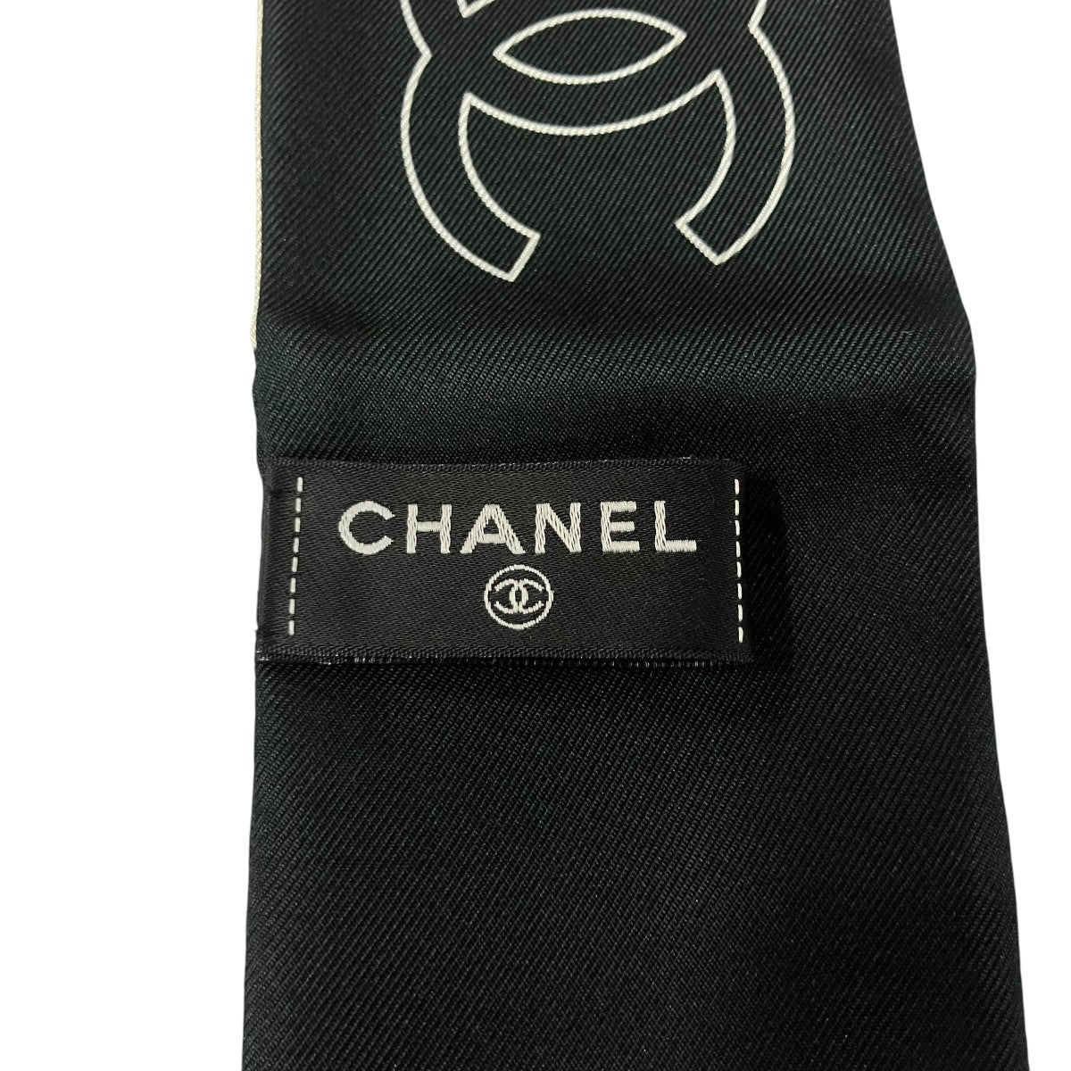 CHANEL(シャネル) ココマークシルクスカーフ ブラック×ホワイト サイズ