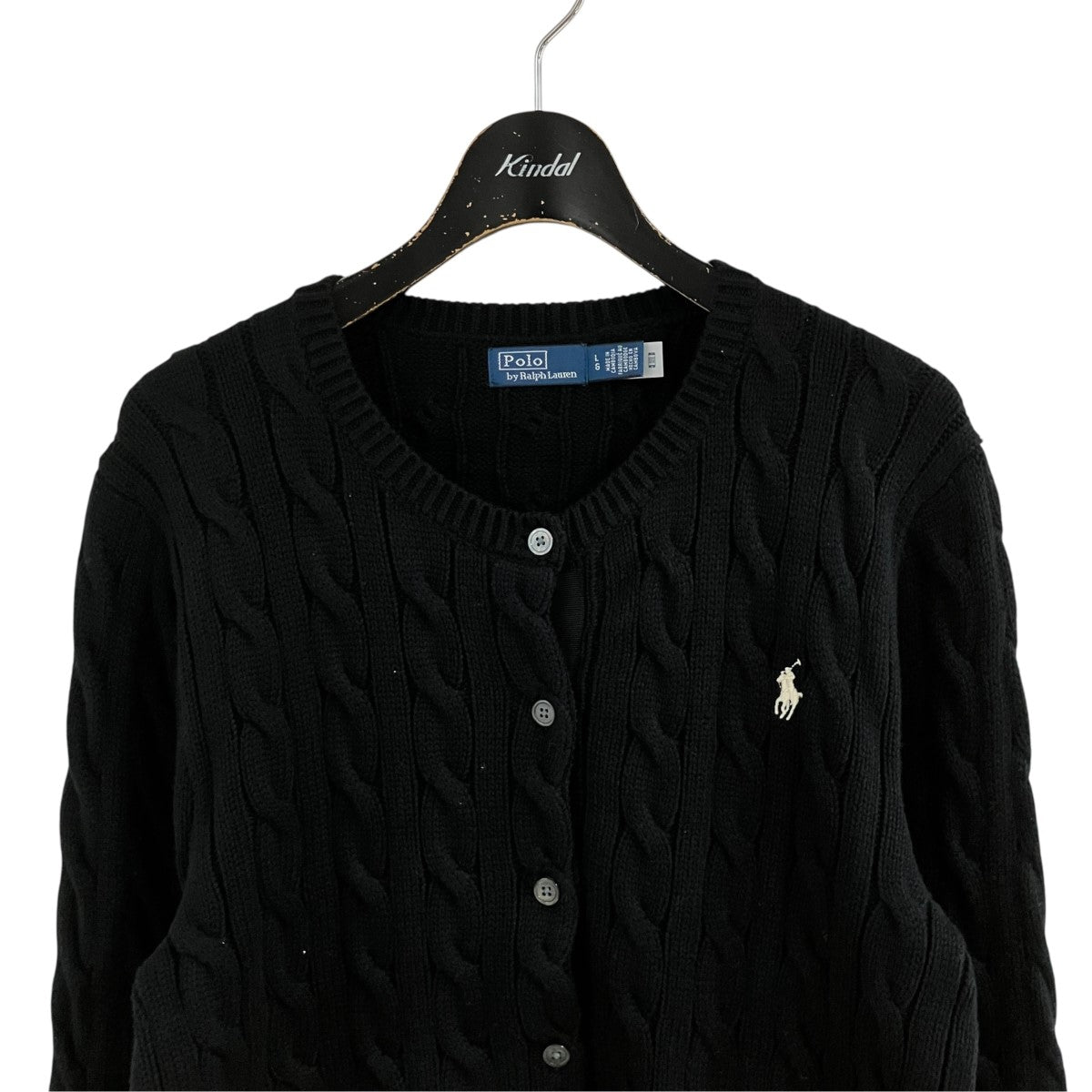 POLO RALPH LAUREN ケーブルニットコットン クルーネック カーディガン 古着・中古-2枚目のアイテム画像
