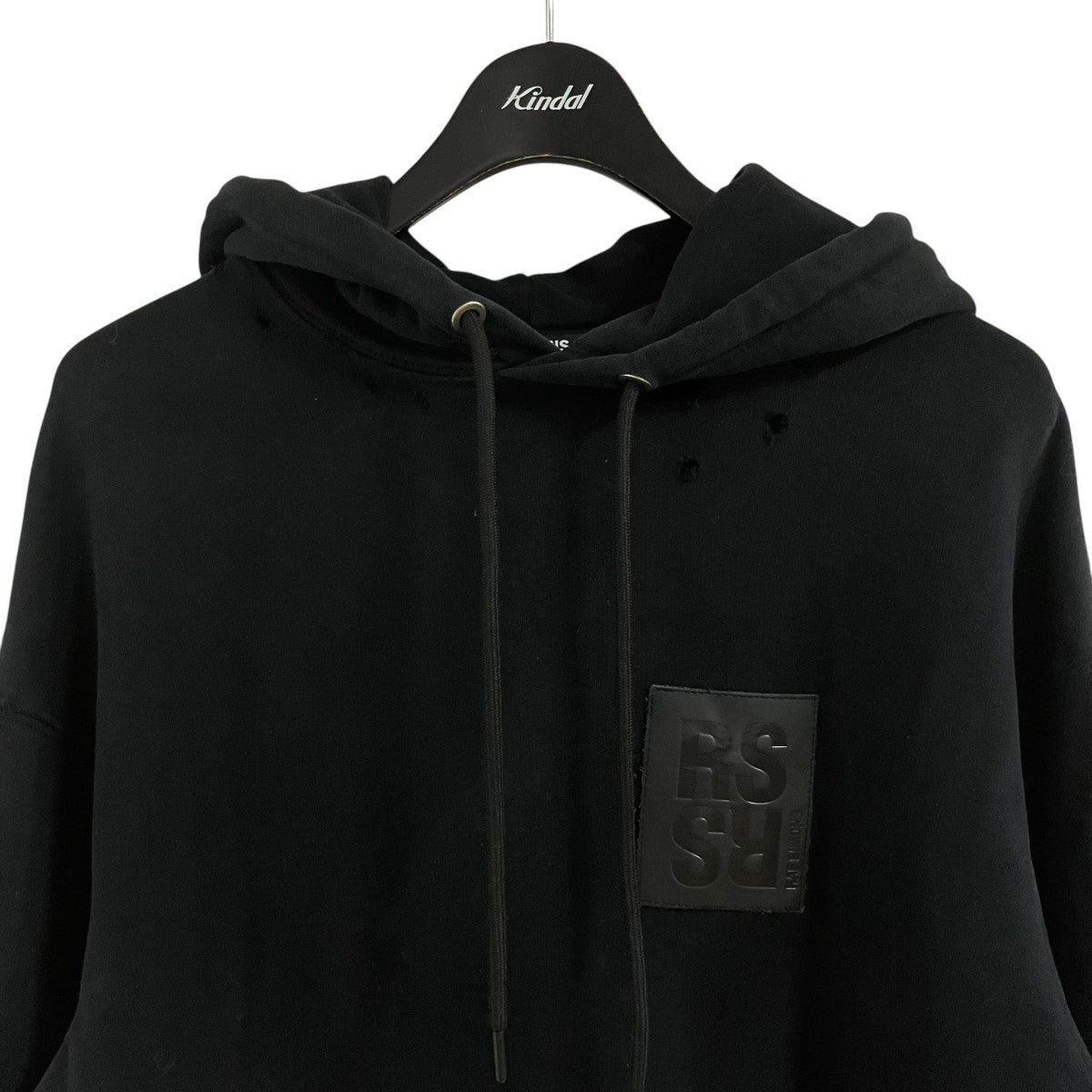 RAF SIMONS デストロイ加工Rプリントプルオーバーパーカー 古着・中古-2枚目のアイテム画像