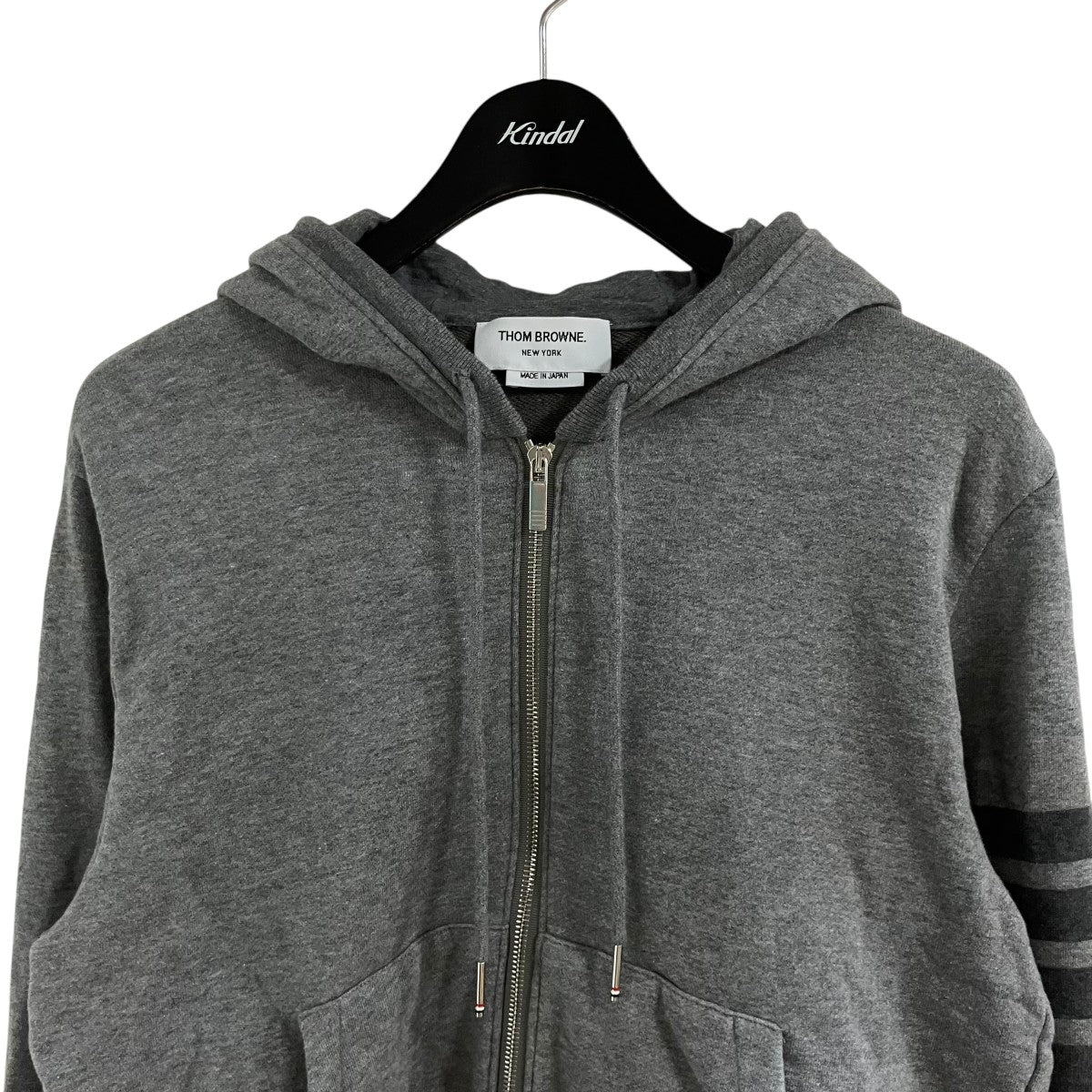 【美品】THOM BROWNE　トムブラウン　ジップアップパーカー　ネイビー 2 THOM BROWNE（トム ブラウン） パーカー フーディー 4-バー ジップ