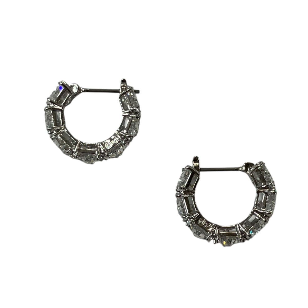 SWAROVSKI スワロフスキー マトリックスフープ ピアス 古着・中古-2枚目のアイテム画像