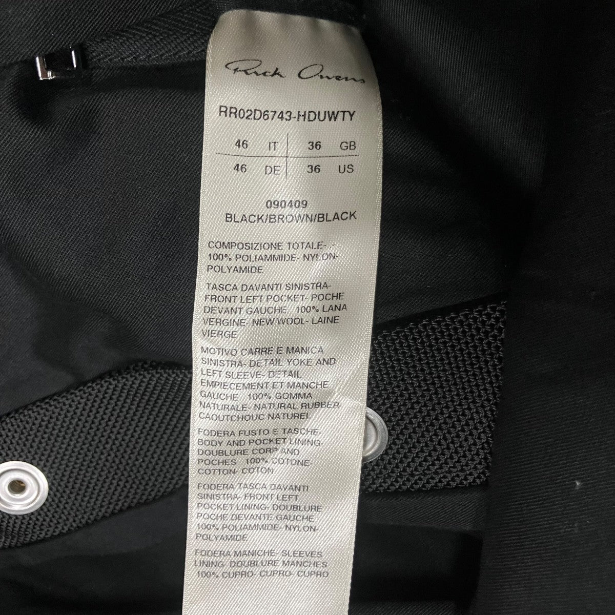 RICK OWENS ツアーアリスジャケット 古着・中古-6枚目のアイテム画像