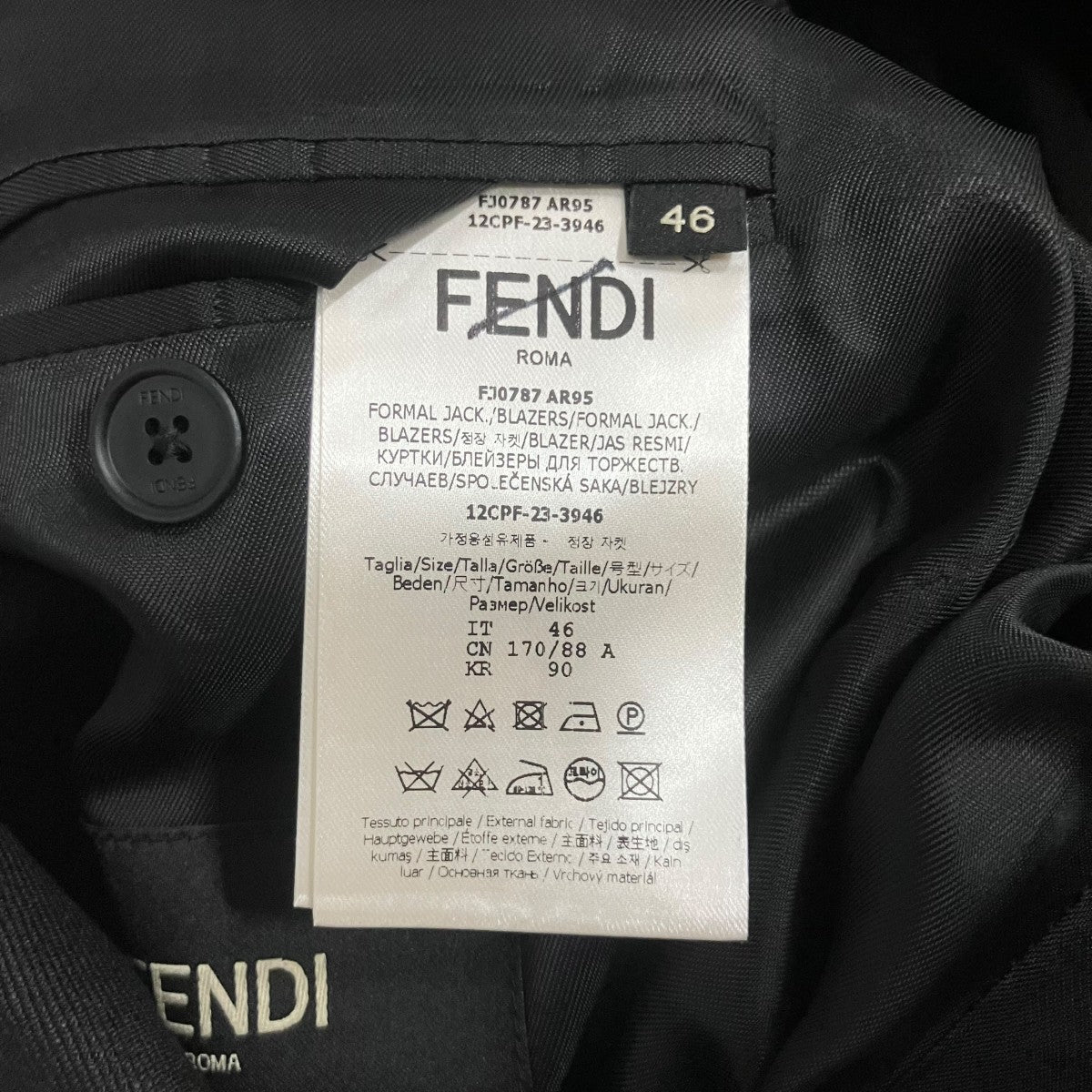 FENDI テーラードジャケットFJ0287 AR05 古着・中古-6枚目のアイテム画像