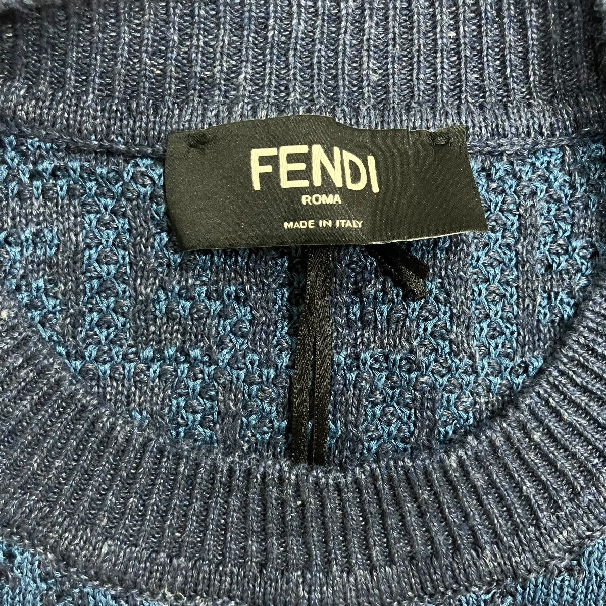 FENDI リネン コットン ズッカニットTシャツ 古着・中古-5枚目のアイテム画像