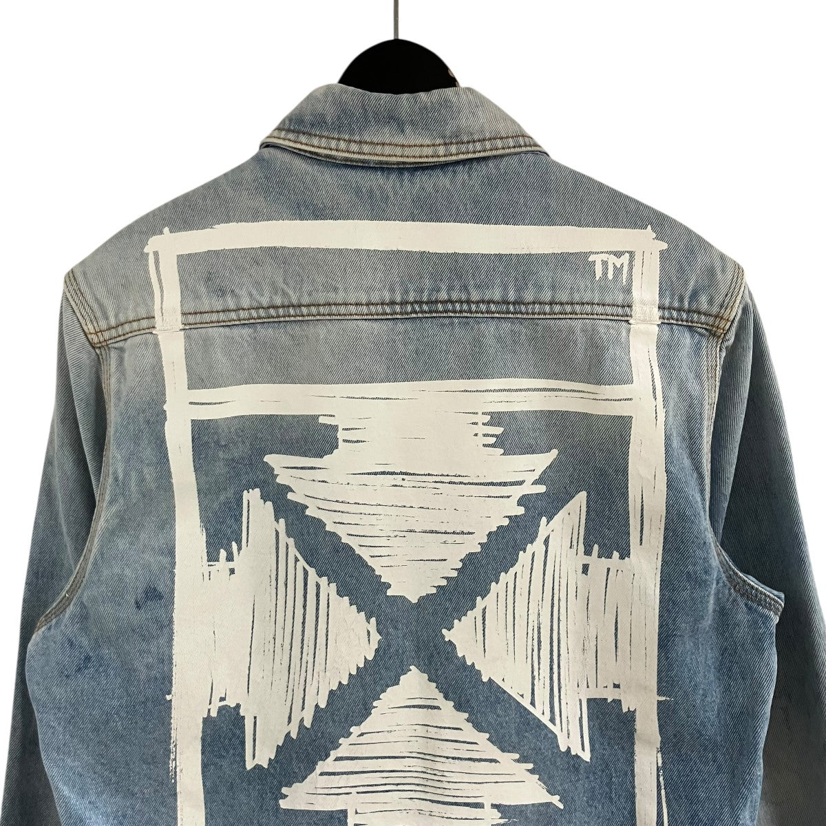 OFFWHITE バックバイアスアイスウォッシュデニムシャツ 古着・中古-4枚目のアイテム画像