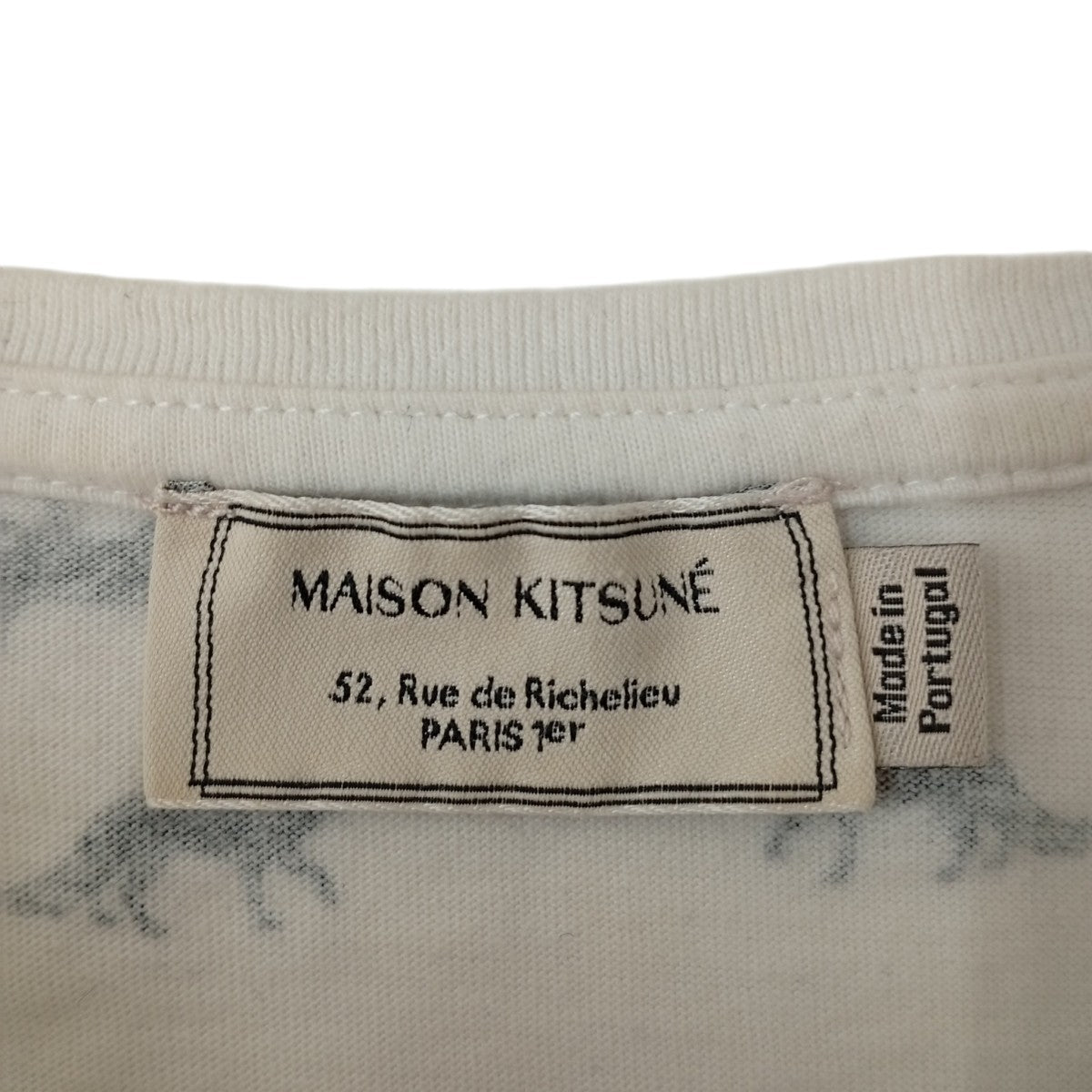MAISON KITSUNE キツネシルエット総柄Tシャツ 古着・中古-3枚目のアイテム画像
