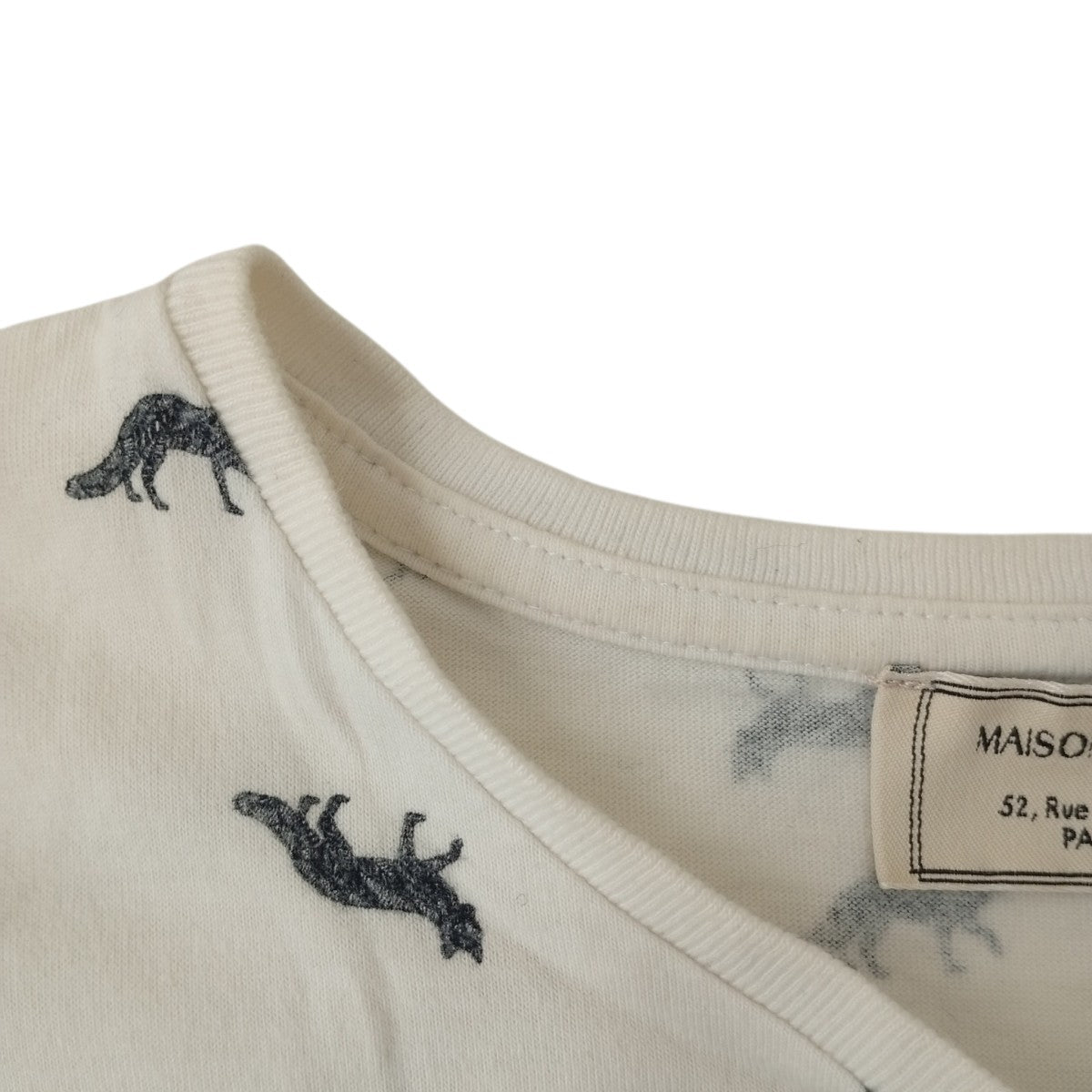 MAISON KITSUNE キツネシルエット総柄Tシャツ 古着・中古-4枚目のアイテム画像