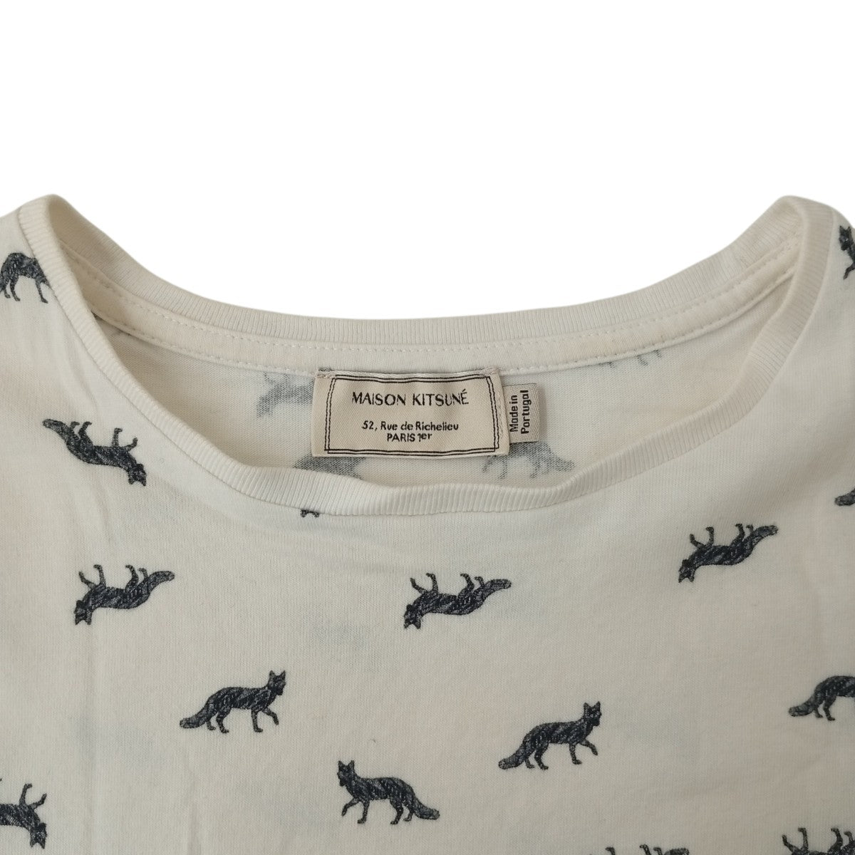 MAISON KITSUNE キツネシルエット総柄Tシャツ 古着・中古-5枚目のアイテム画像