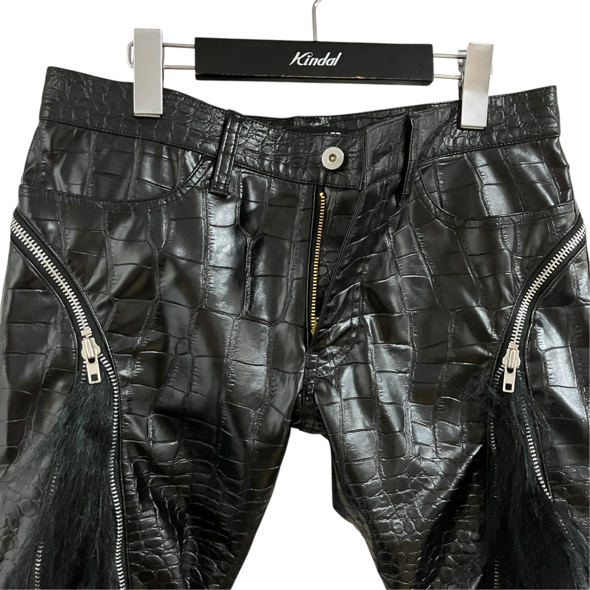 JUNYA WATANABE クロコダイル柄フェイクレザーパンツ 古着・中古-3枚目のアイテム画像