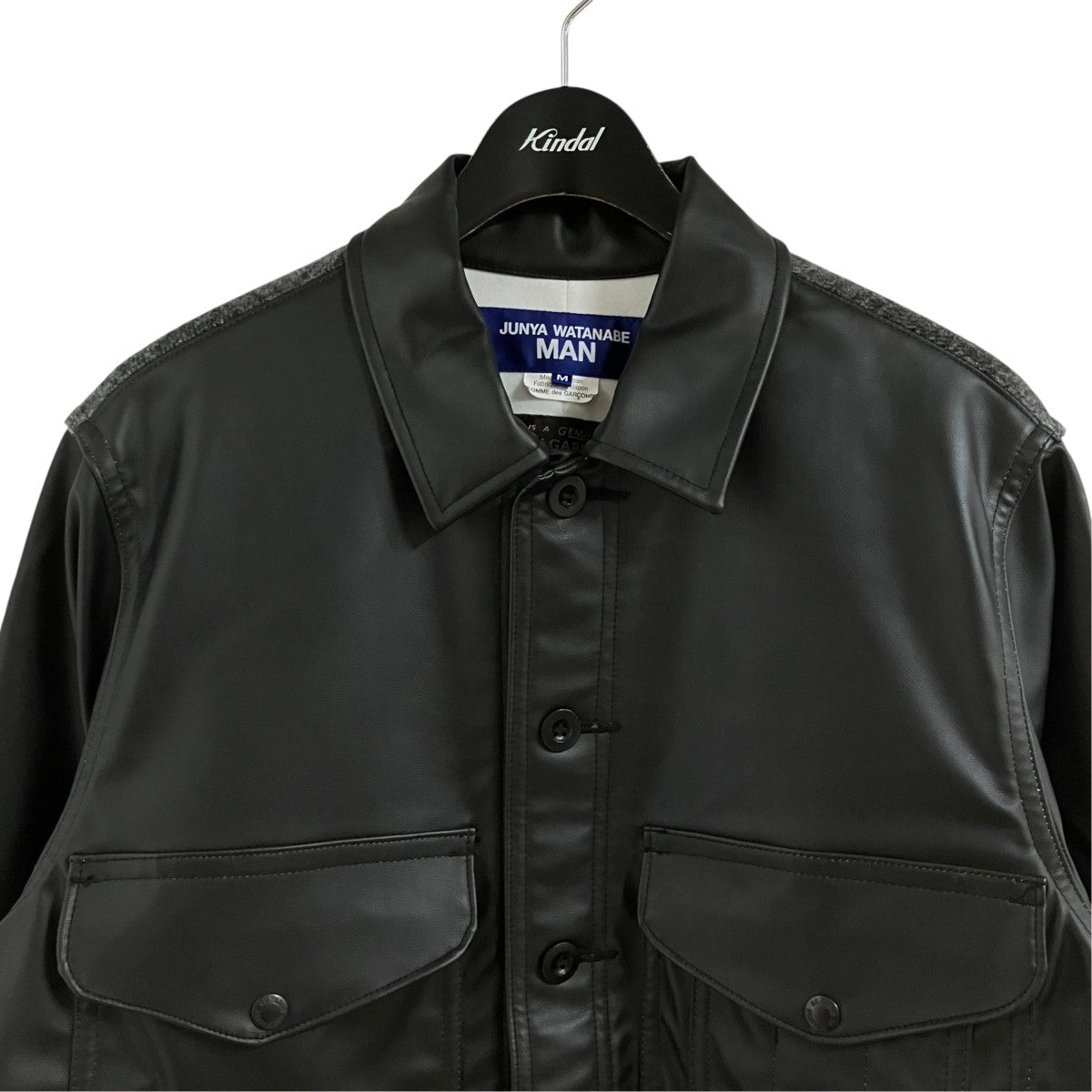 JUNYA WATANABE MAN×FILSON GARMENT ウールドッキングフェイクレザージャケット 古着・中古-2枚目のアイテム画像