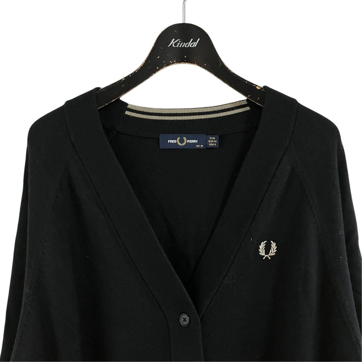 FRED PERRY ロゴエンブロイダリーカーディガン 古着・中古-2枚目のアイテム画像