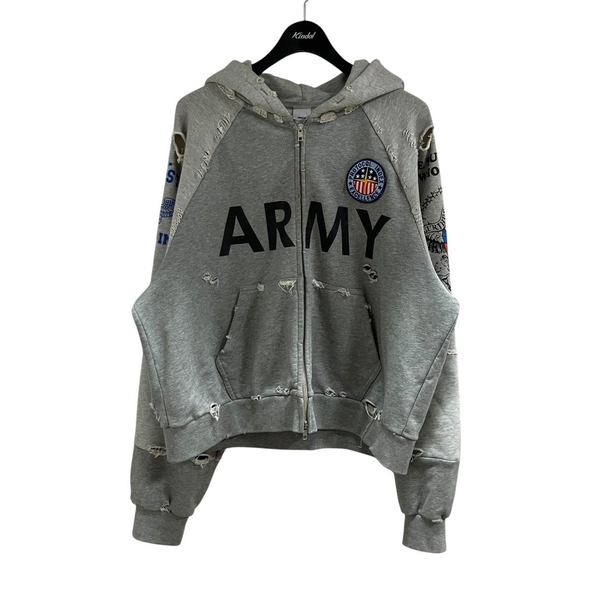 即日発送　値下げ交渉可［Protocol Index］ army hoodie PROTOCOL INDEX(プロトコル インデックス) ARMYジップアップパーカー