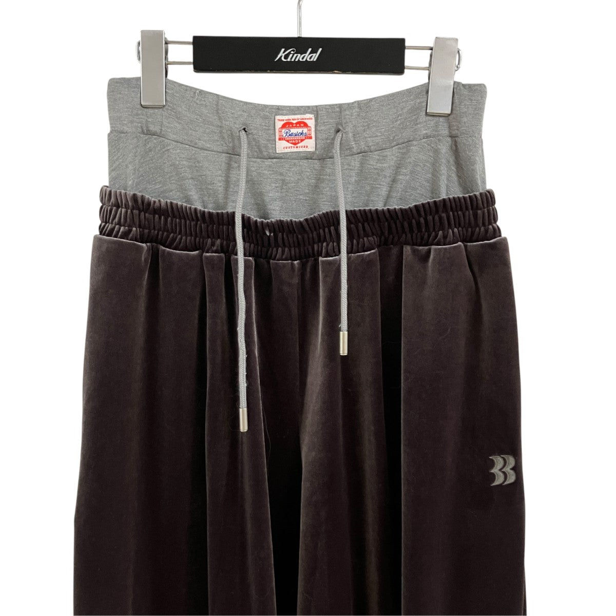 BASICKS レイヤードベロアパンツ 古着・中古-2枚目のアイテム画像