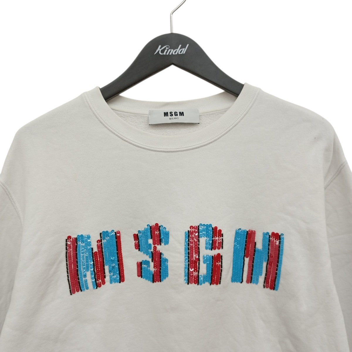 MSGM スパンコールロゴスウェットトレーナー 古着・中古-8枚目のアイテム画像